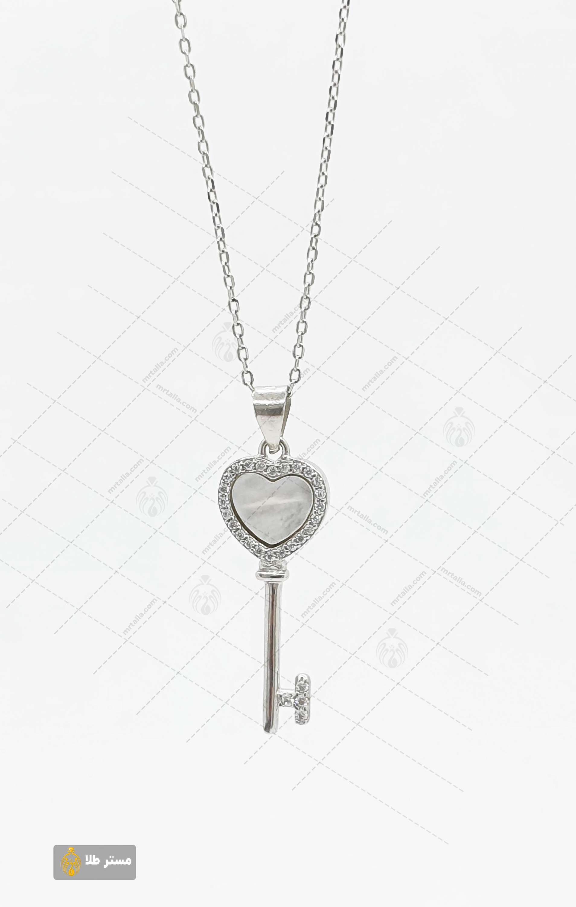 خرید و قیمت گردنبند نقره زنانه مدل کلید ونکلیف کد NA70