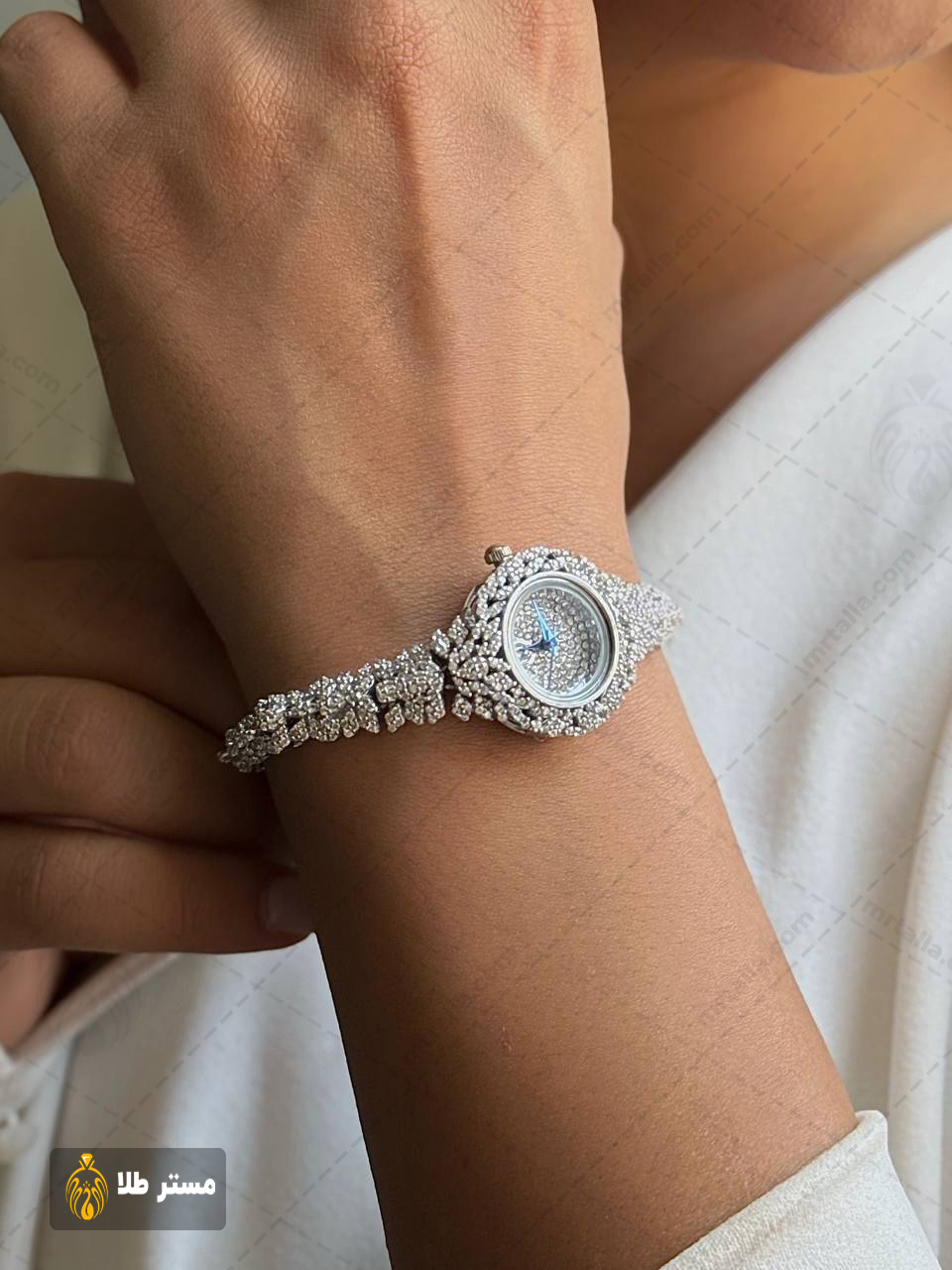 خرید و قیمت ساعت نقره زنانه جواهری کد sss20