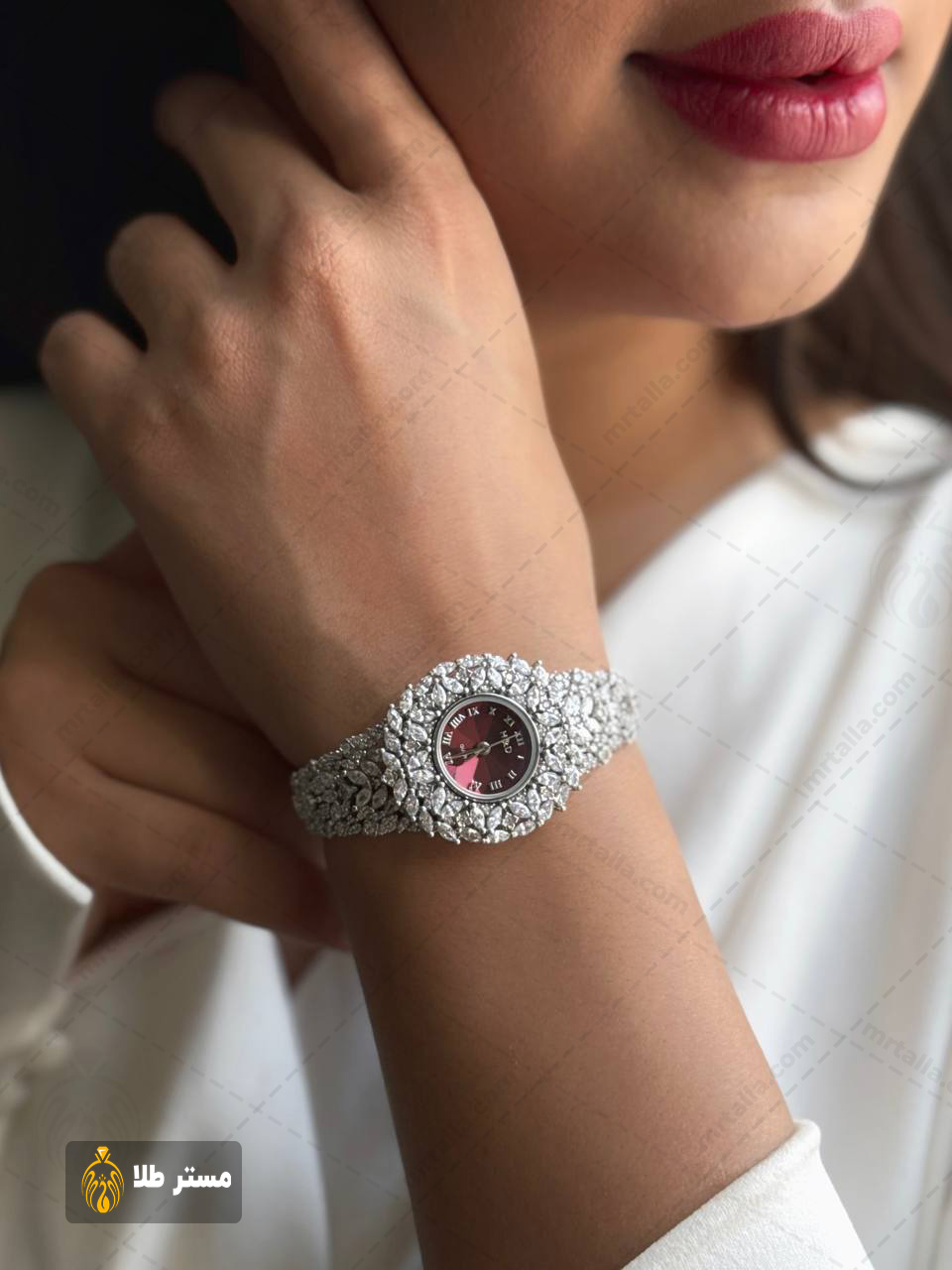 خرید و قیمت ساعت نقره زنانه جواهری کد sss200